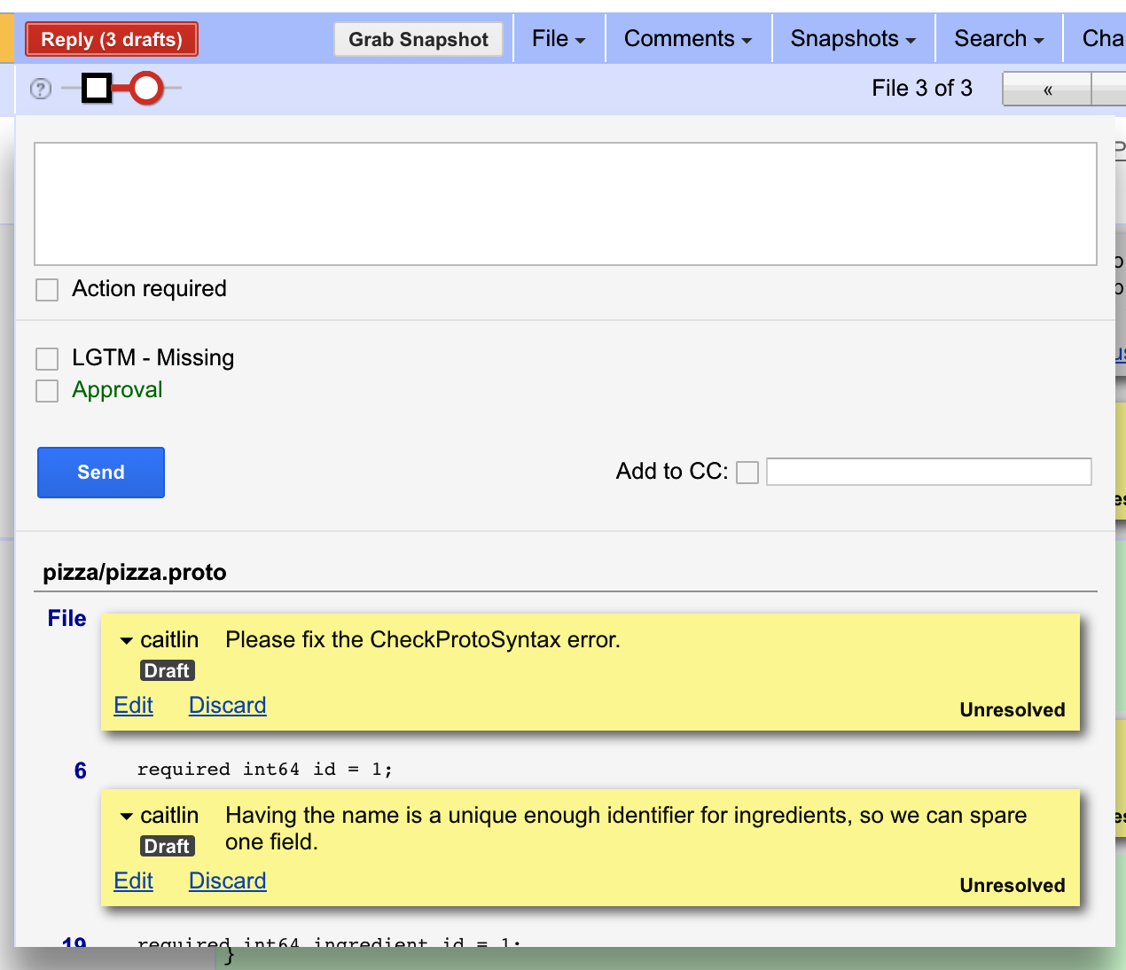 Preparing comments to the author