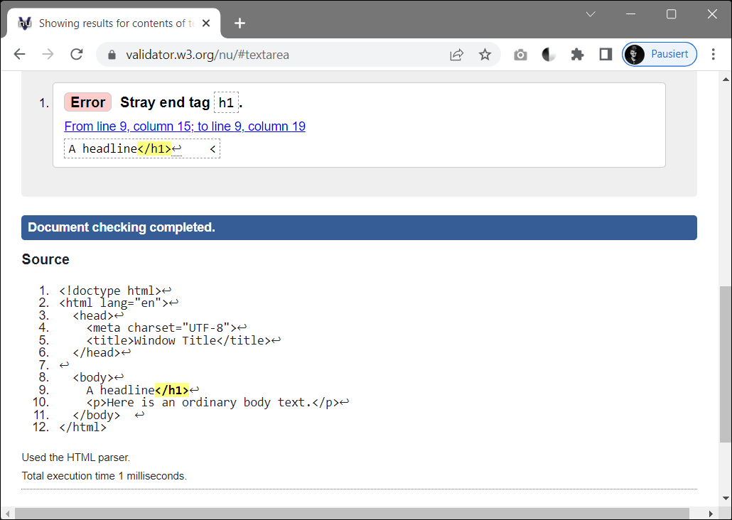 This Check Resulted in Errors, as You Can See from the Error Message Output