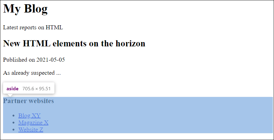 The <aside> Element Is Used as a Separate Logical Section in the HTML Document