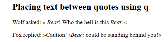 The Quotes of the <q> Element Have Been Changed with CSS