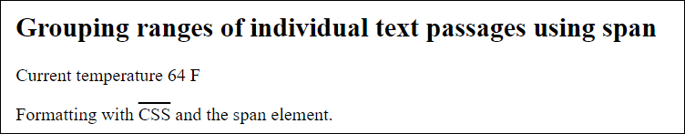 The <span> Element Has No Default Formatting; Besides Designing with CSS, It Can Also Be Used to Identify Unique Elements.