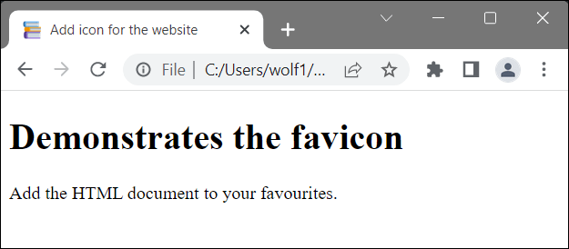 Here, You Can See the Favicon in the Top Left of the Table Bar