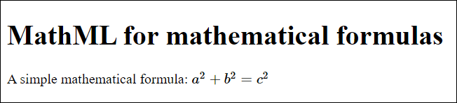 The Formula Was Formatted with MathML