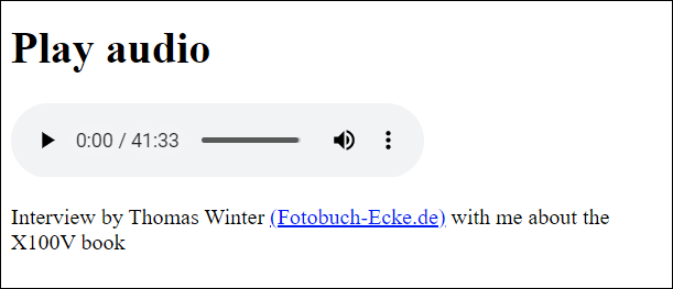 Playing an Audio File with the <audio> Element
