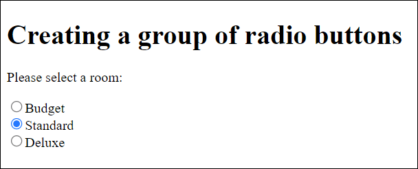 Radio Buttons in HTML