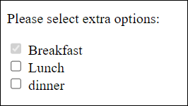 The Checkbox for “Breakfast” Has Been Deactivated