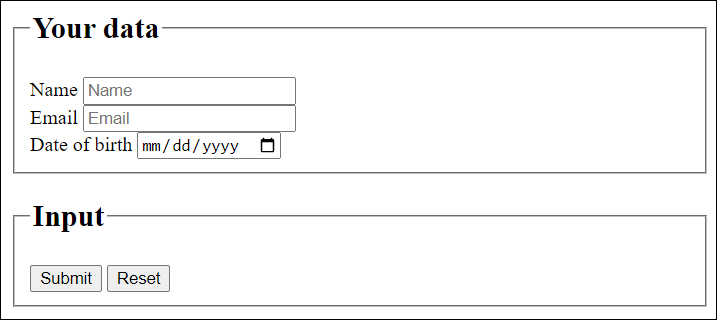 A Form with Grouped Form Elements