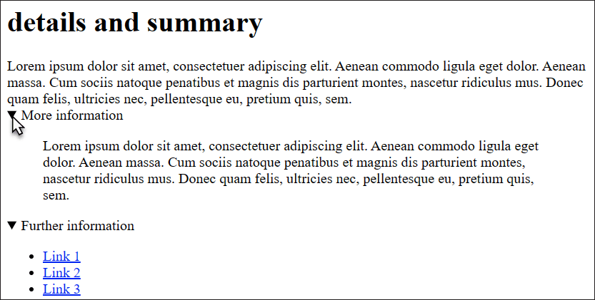 Expandable and Collapsible Content with <details> and <summary>
