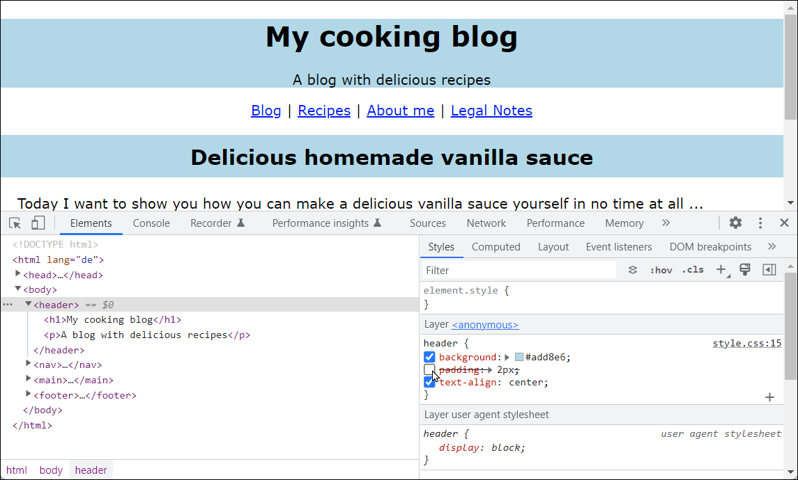 The Developer Tools of Web Browsers Are Also Very Useful with Regard to Analyzing and Learning CSS
