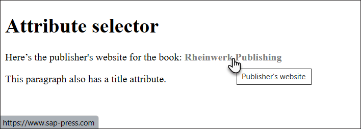 A Combination of a Type Selector and an Attribute Selector