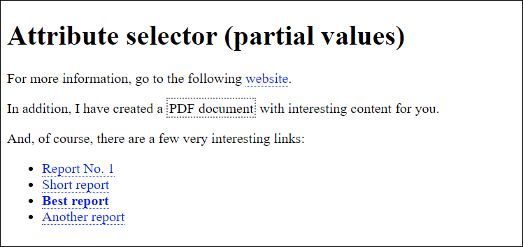 The Extended Attribute Selectors in Use