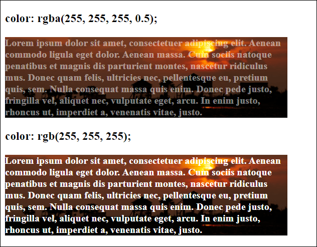 Using “rgba()”