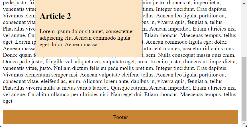 When You Start Scrolling the Web Page, the Difference Becomes Obvious Because the Element Won’t Move