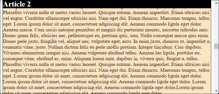 The Heading Will Stick until It Encounters Another Heading for Which “position” Also Equals “sticky”