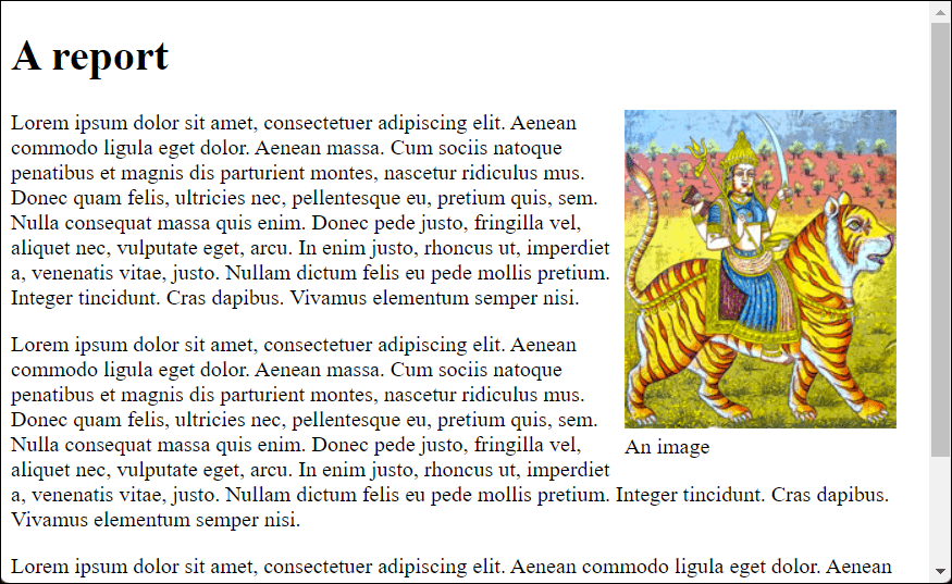 Here, the <figure> Element Has Been Set to the Value “right” Using “float”, and Consequently the Image It Contains Is Right-Aligned