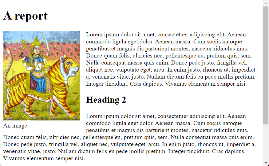 The Next Paragraph with the “h2” Heading Also Flows around the Image