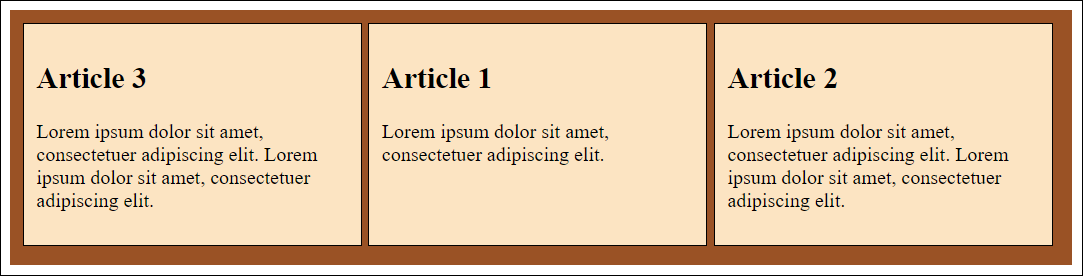 You Can Change the Order of the Elements in the Container Element via the CSS Feature “order”