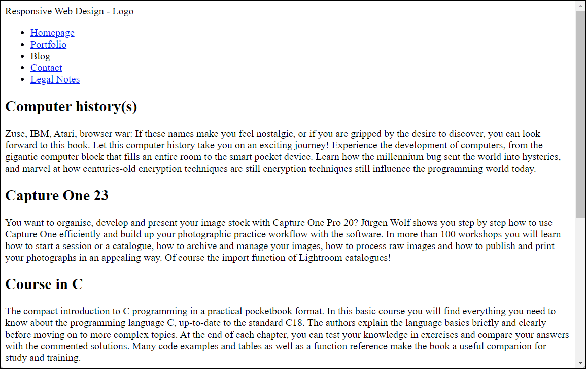 HTML Framework for Our Responsive Layout