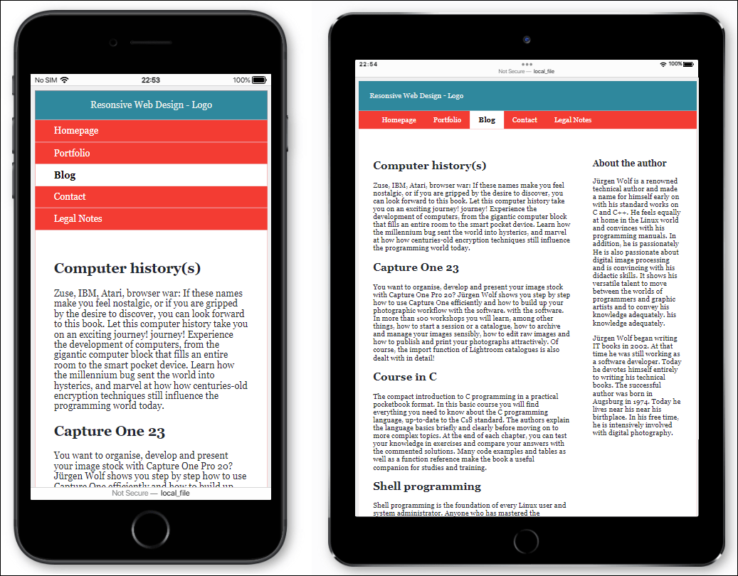 Now the Basic Version Is Switched to the Next Layout Version from a Screen Width of 640 Pixels