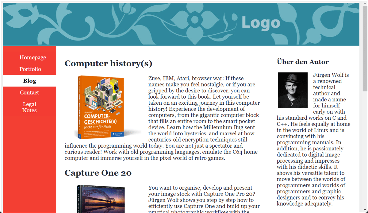 The Image Size Now Also Adapts to the Screen Width and Is Displayed Relative to the <article> or <aside> Element in the Corresponding Size (here, 40%)