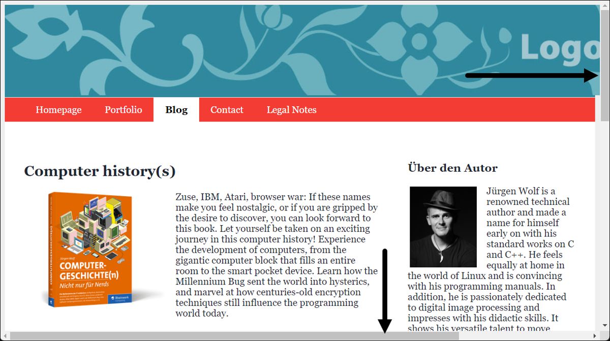 If the Browser Width Is Too Small, the Image Gets Cut Off and a Horizontal Scroll Bar Appears