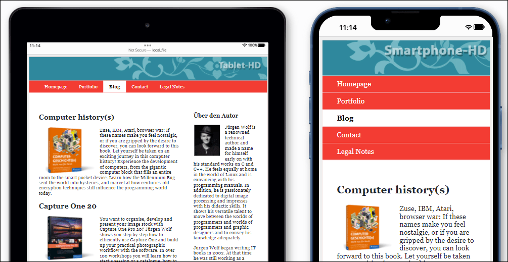 From a Display Width of 1,022 to 639 Pixels, a Smaller Image (Tablet) Is Used for the Logo, and Below 639 Pixels, the Smallest Version (Smartphone) Is Used