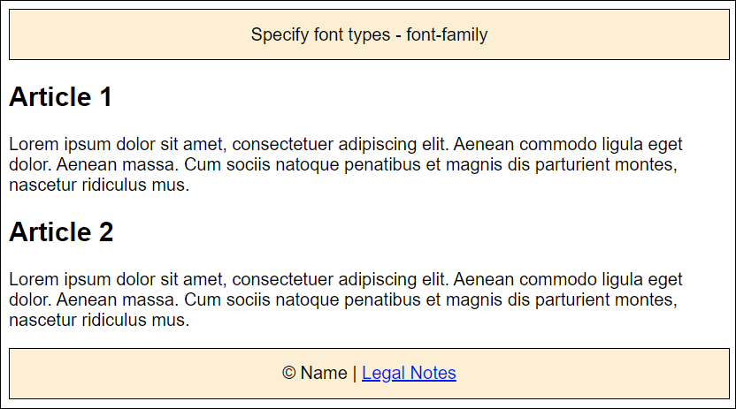 The Same Document Again, but Now with the CSS Feature “font-family”: Sans-Serif Font (Here, Arial) Was Used