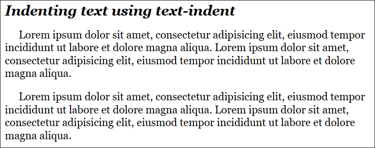 You Can Implement Text Indentation via the CSS Feature “text-indent”