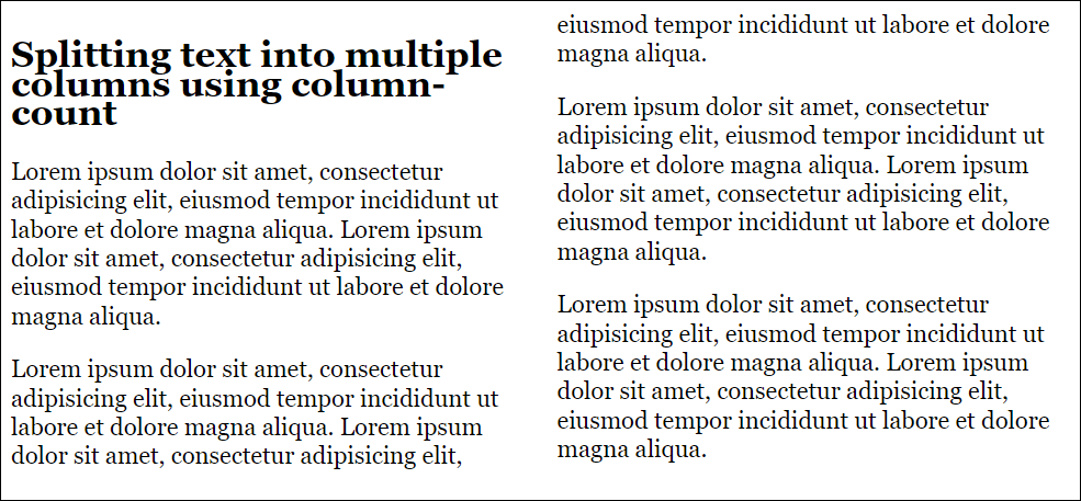 The Multicolumn Set Has Been Applied to an <article> Element as a Container