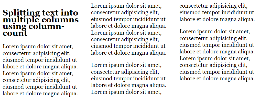 Three Columns with 250 pixels