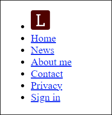 The Pure HTML Representation of the Navigation as a List