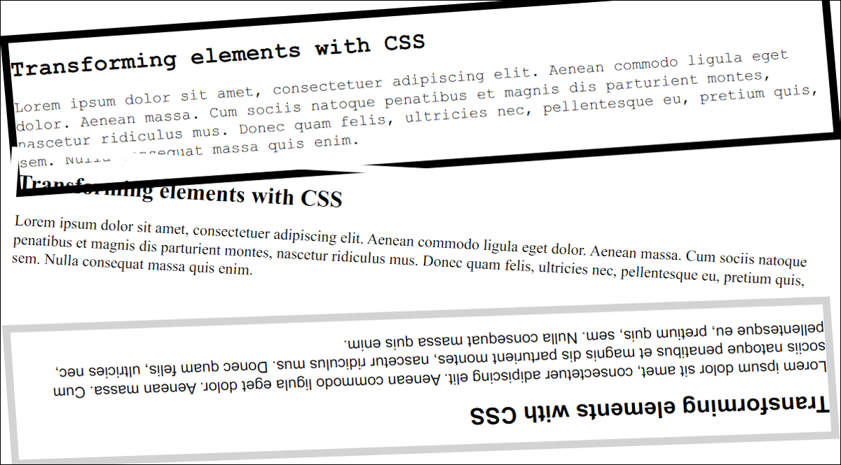Other HTML Elements Can Also Be Transformed. Here, <article> Elements Were Rotated or Skewed (Example in /examples/chapter014/14_5_6/index.html)