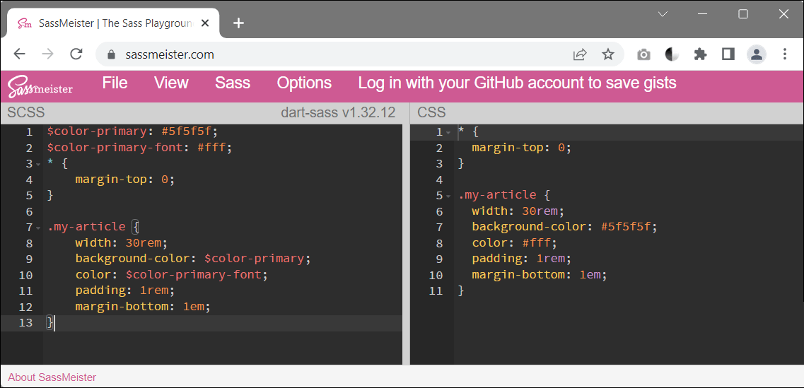 The Sassmeister Website Provides an Online CSS Preprocessor