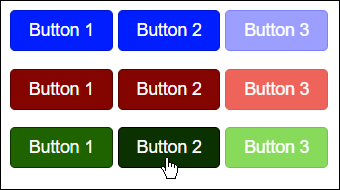 The HTML File /examples/chapter016/16_11/index.html with the Different Button Color Schemes during Execution