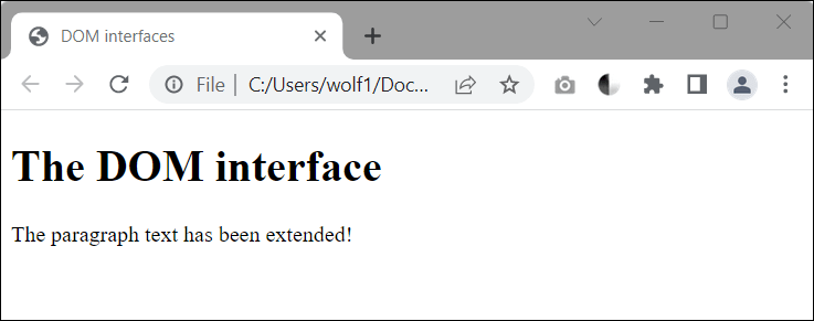 The Content of a <p> Element Was Manipulated Using the “querySelector()” Method and the “innerHTML” Property
