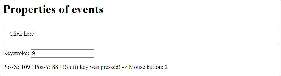 The “event” Object Can Also Be Used to Access Further Information about an Event