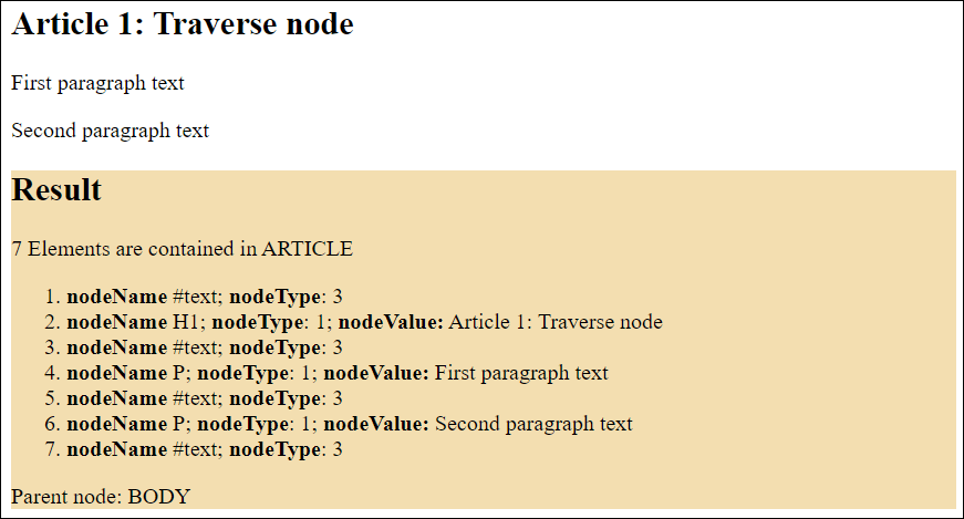 Traversing a Root Node