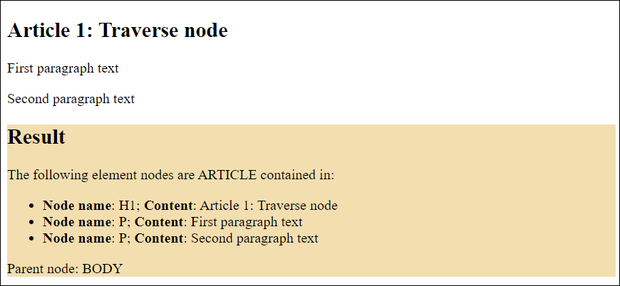 Rewritten Version for Traversing the Root Node, Which Doesn’t Take into Account the Line Breaks in the Output in the Dialog Box