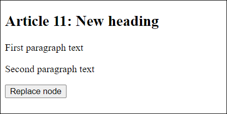 Replacing Nodes: The Heading Has Already Been Changed for the 11th Time