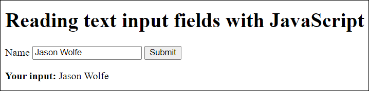 Reading the Content of an “input” Input Field “type="text"” with JavaScript