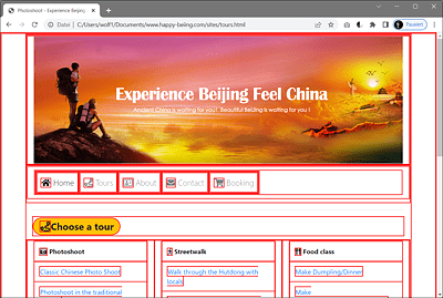 The Rectangular Boxes That Make Up a Web Page Have Been Made Visible