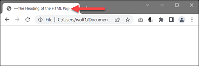 The Title Is Usually Displayed in the Header Bar and/or Tab of the Web Browser
