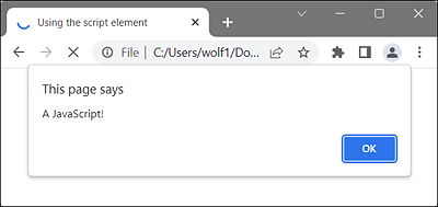 JavaScript (Here, a Simple Dialog Box) Is Executed before the Web Page Gets Displayed