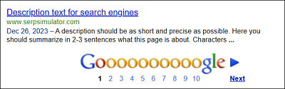 Along with the <title> Element, the Description Text Is Often One of the First Features to Appear in a Search Engine