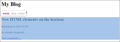 The Example Shows a Meaningful and Logical <article> Composition of a Blog Entry