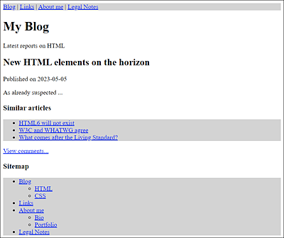 The <nav> Element (Colored Here) Can Be Used to Divide a Separate (Navigation) Section or to Group Blocks of Links within Other HTML Elements