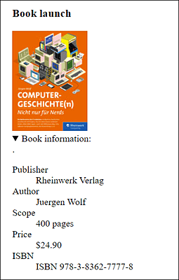 The Description List for an Image (a Book) Has Been Wrapped inside the <details> Element, Allowing the Description to be Expanded and Collapsed