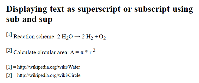 The <sub> and <sup> Elements Were Used Several Times for Superscript and Subscript Numbers and Footnotes, Respectively