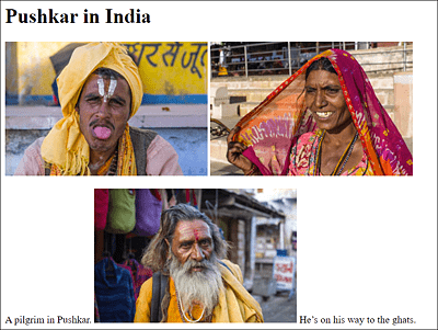 Three Images Were Added to an HTML Document Using the <img> Element