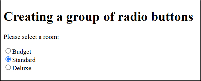 Radio Buttons in HTML